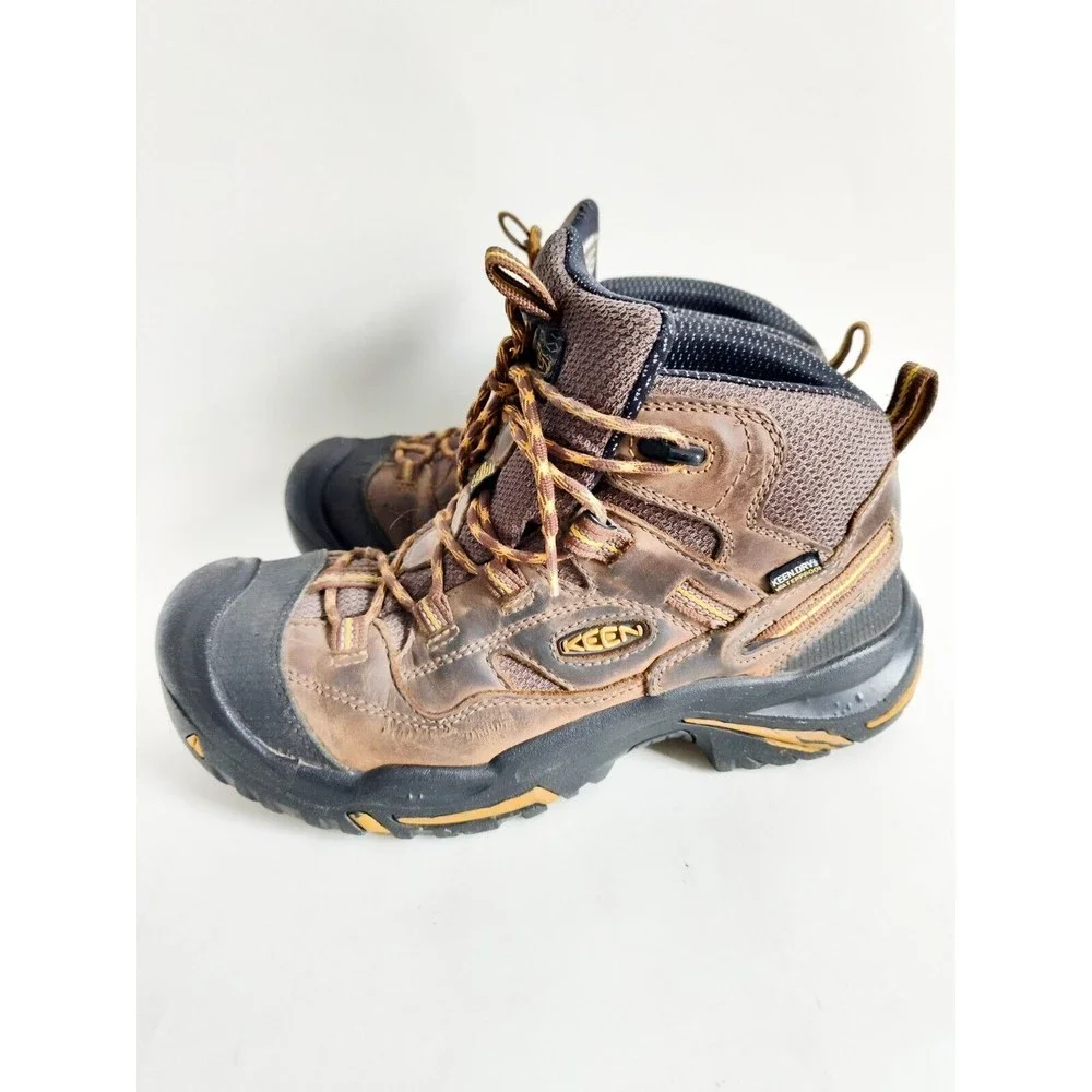 Keen Utility Braddock Hiking Boots Brown Mens 9 D Dry Waterproof Rubber USA Made